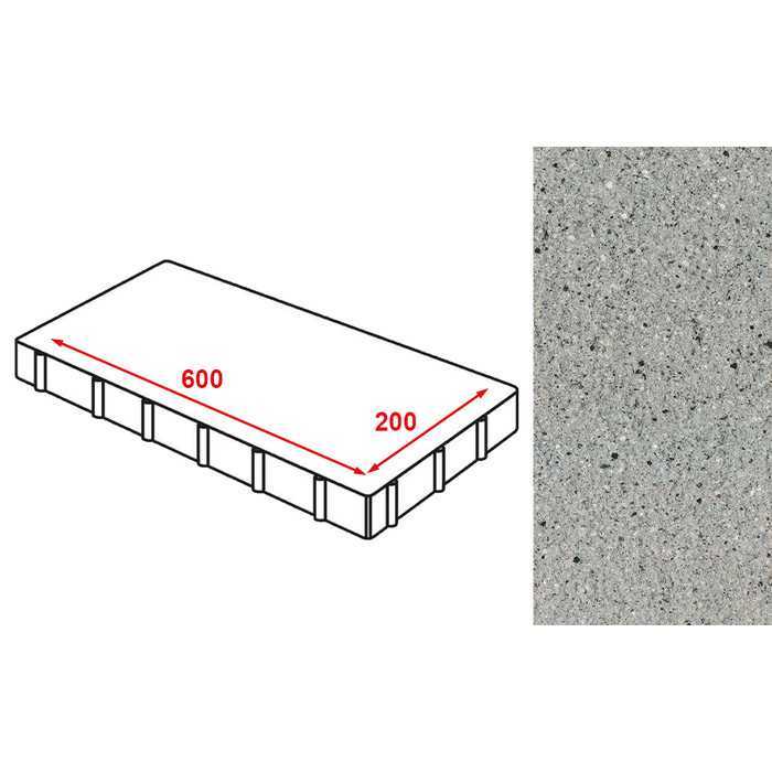 Плита тротуарная Готика Granite FERRO, Цветок Урала 600x200x80 мм
