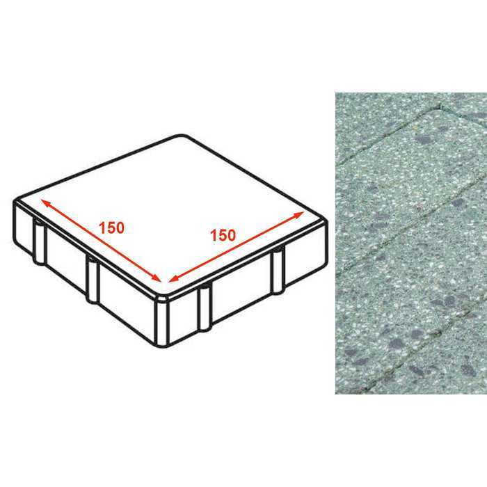 Плита тротуарная Готика Granite FINERRO, квадрат, Порфир 150x150x80 мм