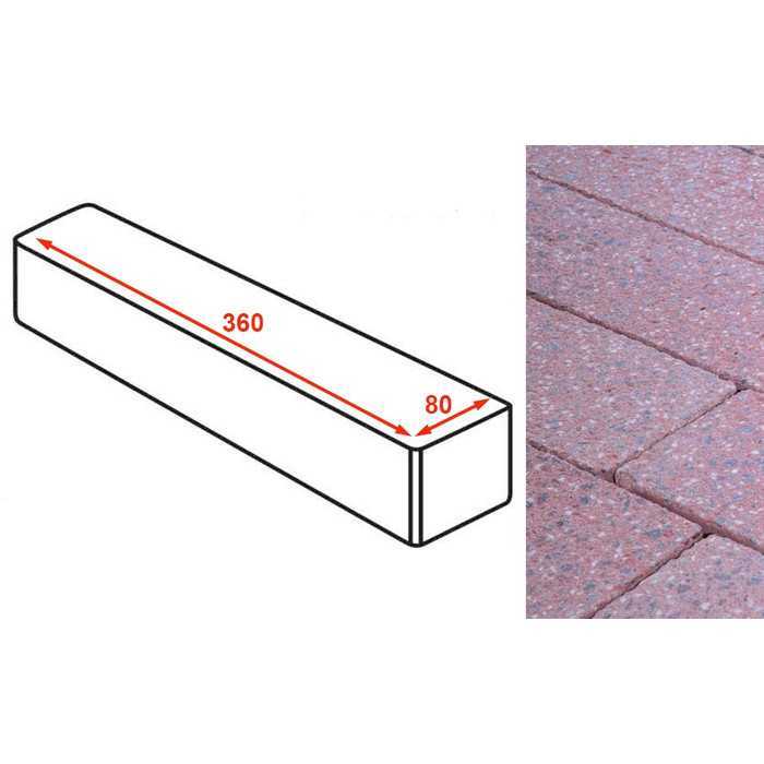 Плитка тротуарная Готика Granite FINERRO, ригель, Ладожский 360x80x80 мм